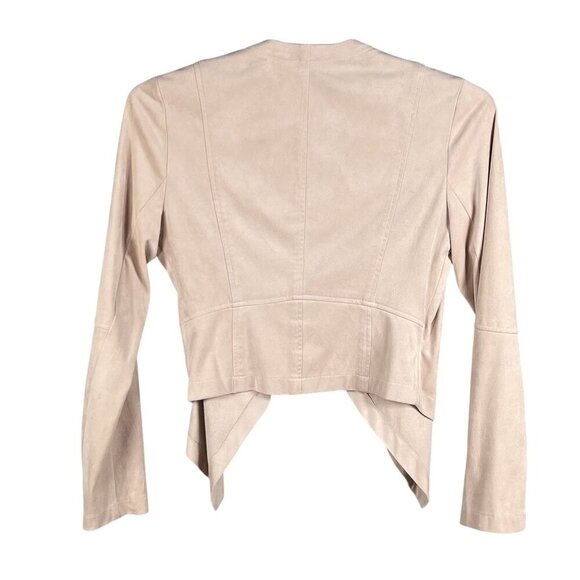 Katherine Barclay Montreal Womens M Faux Suede Tan Waterfall Front Drape Blazer - Picture 2 of 13